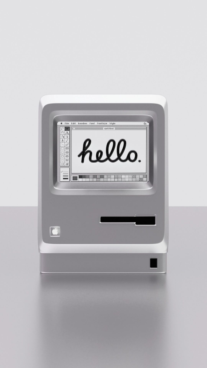 photo #2 Vielle Ordinateur - Hello - Noir et Blanc - Moov'Numeric